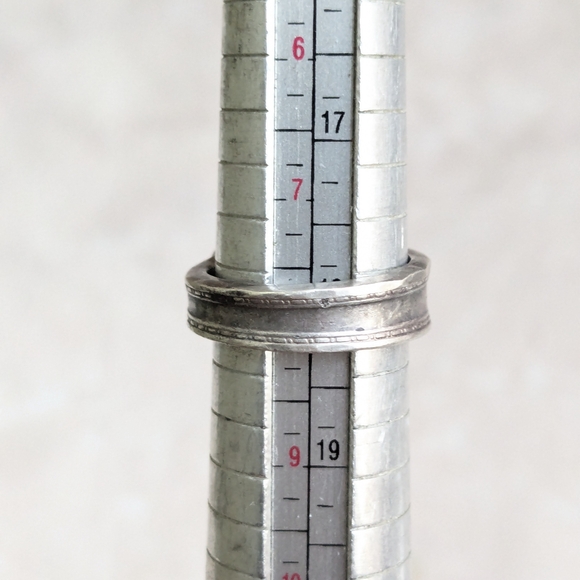 Vintage Sterling Silver Ring Turquoise Green 8.5 - Picture 12 of 13